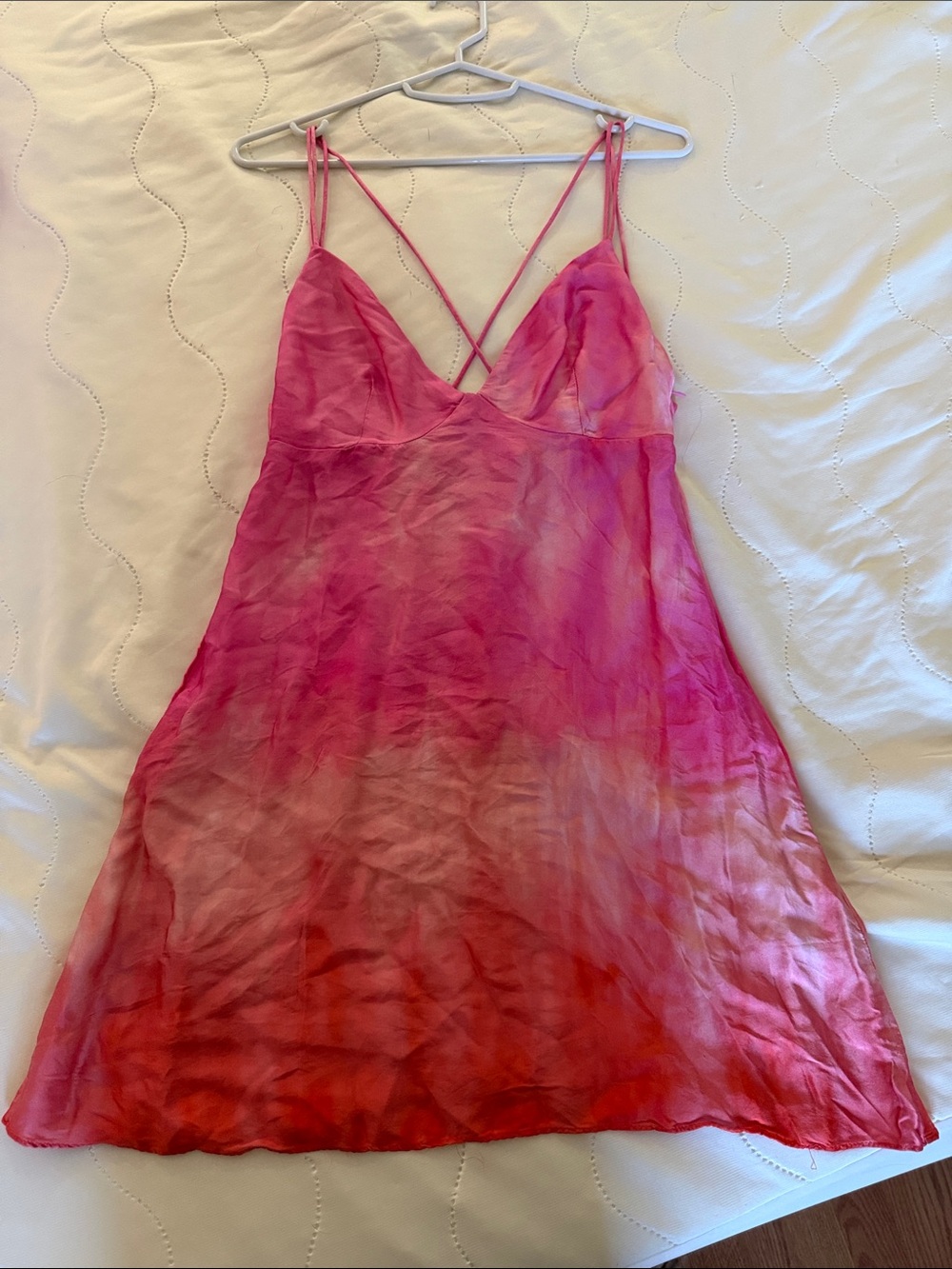 Zara Pink to Orange Ombre Satin Slip Dress